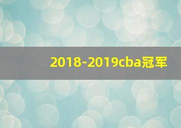 2018-2019cba冠军